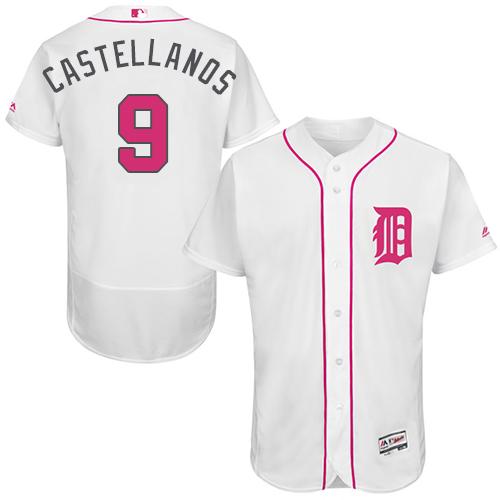 Tigers #9 Nick Castellanos White Flexbase Authentic Collection Mother's Day Stitched MLB Jersey